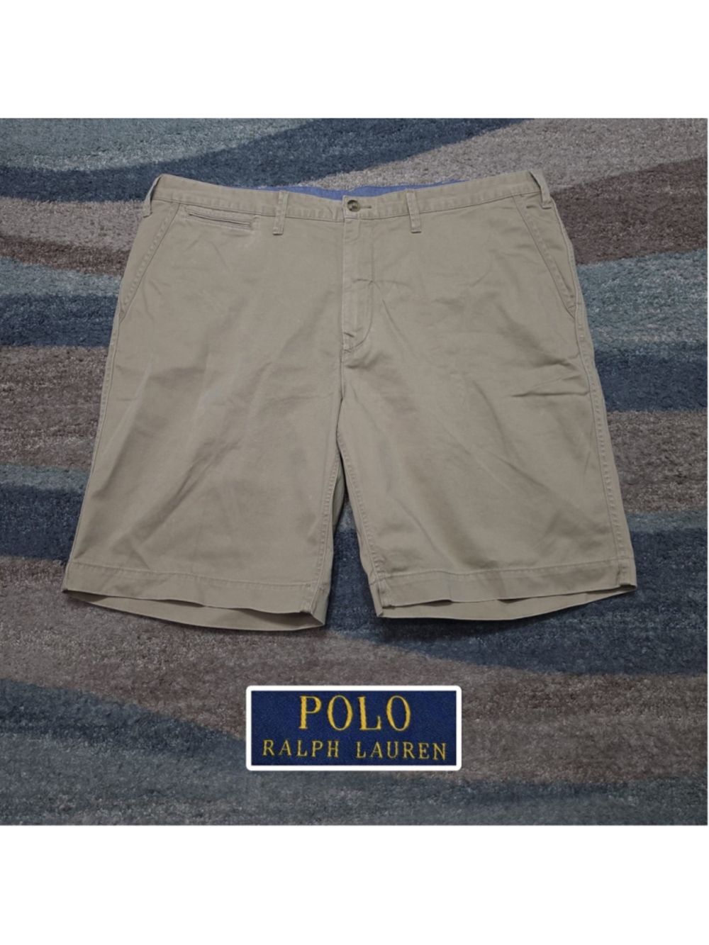 Polo Ralph Lauren Shorts Mens 40 Khaki Beige Relaxed Fit Chino Casual